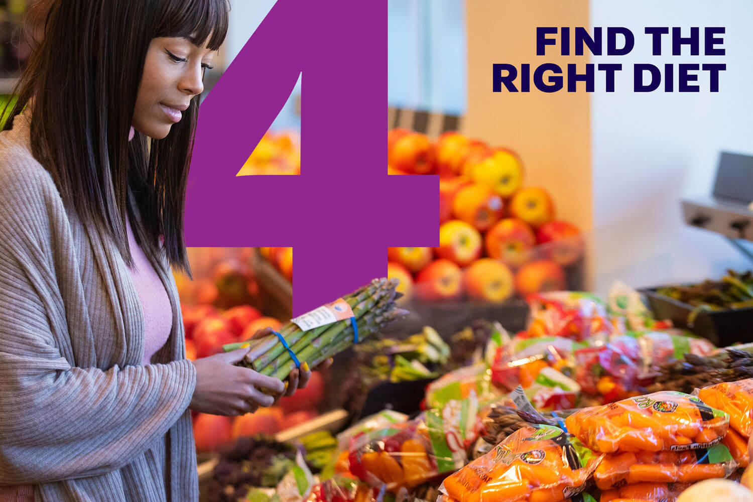 A woman shopping for vegetables