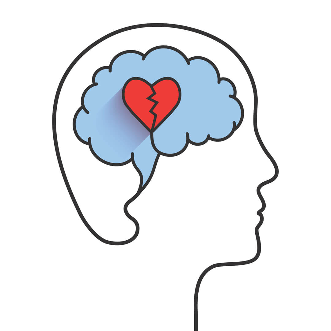 Illustration depicting grief's impact on the brain