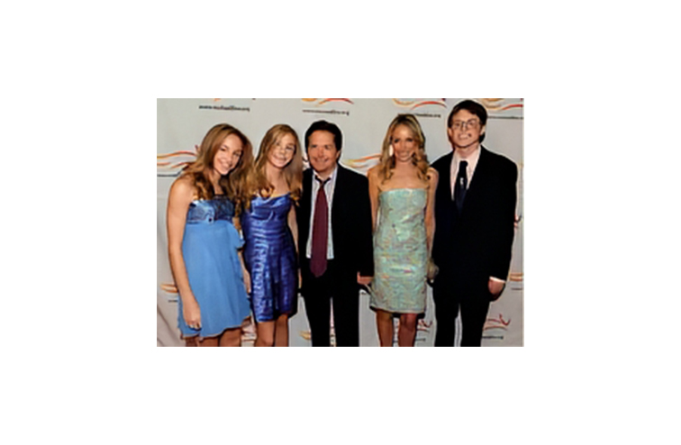 Michael J. Fox pictured with his family.