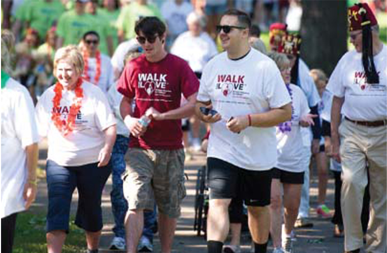 RJ Mitte walking as part of a fundraiser for Shriners Hospitals for Children.