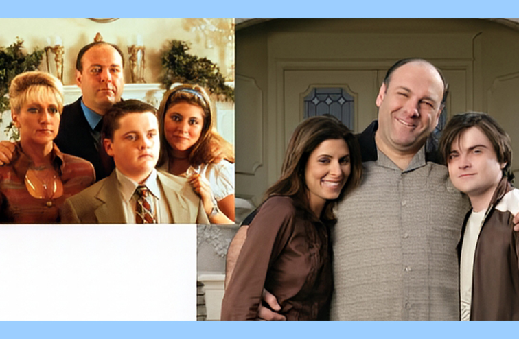 Jamie-Lynn Sigler with her on-screen family for HBO's The Sopranos.
