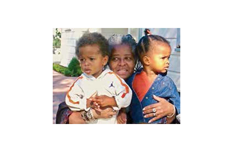 Mama Leslie with the twins when they were toddlers.