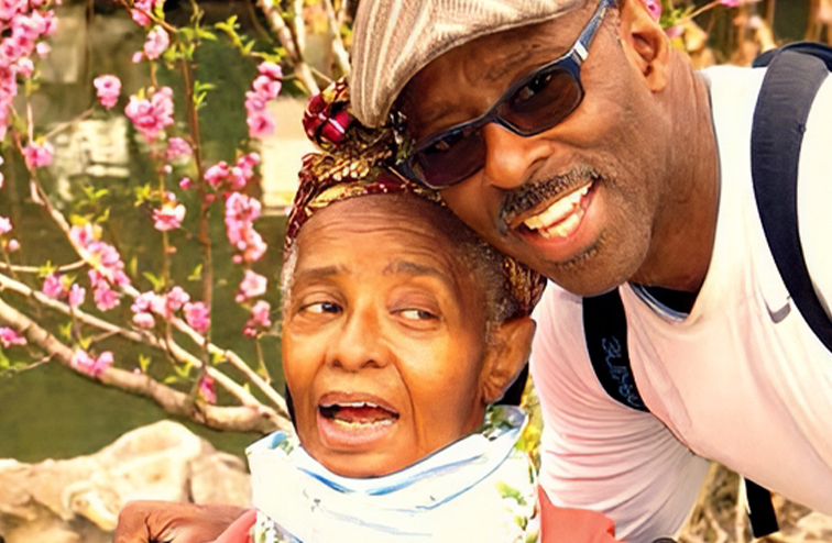 Courtney B. Vance pictured with his mother, Leslie Vance.