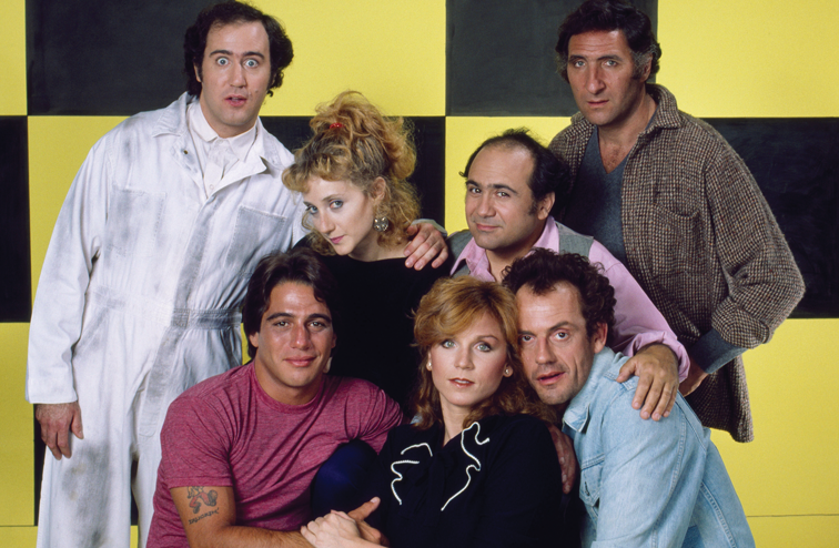 The cast of the show Taxi in 1982