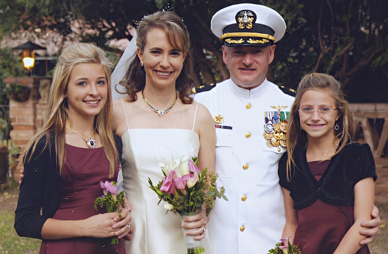 Gabby and Mark on their wedding day. 