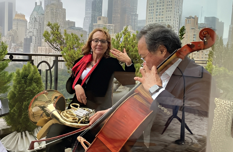 Gabby Giffords rehearsing with Yo-Yo Ma. 