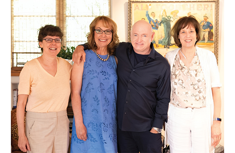 Giffords and her husband Mark Kelly alongside the co-directors of Gabby Giffords Won't Back Down.