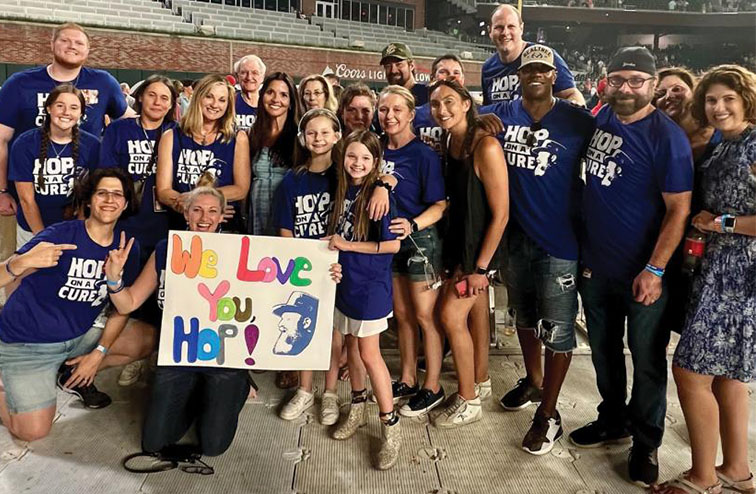 John Driskell Hopkins' charity supporters at an Atlanta Braves baseball game