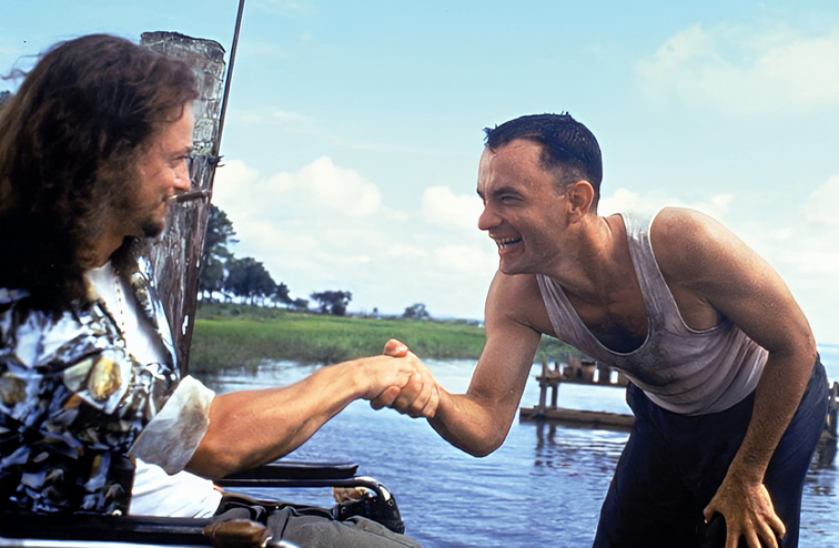 Sinise playing Lieutenant Dan opposite Tom Hanks in Forrest Gump
