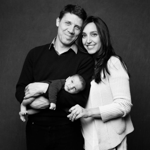 Deborah Vauclare and her husband with their son Leo. 