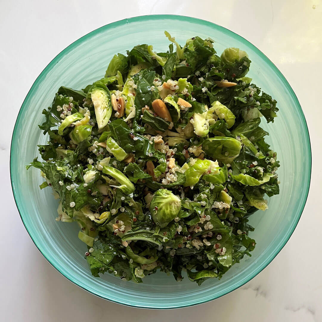 Kale, Brussels Sprouts, and Quinoa Salad