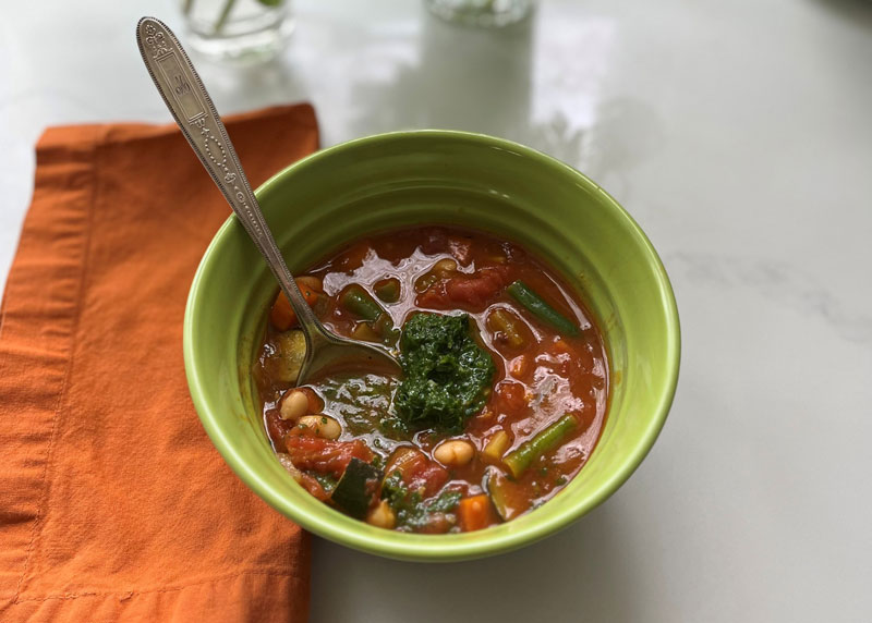 Garden Minestrone with Fresh Herb Pistou