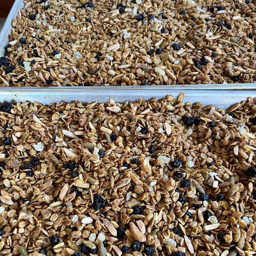 Tahini-Olive Oil Granola with Nuts and Dried Fruit