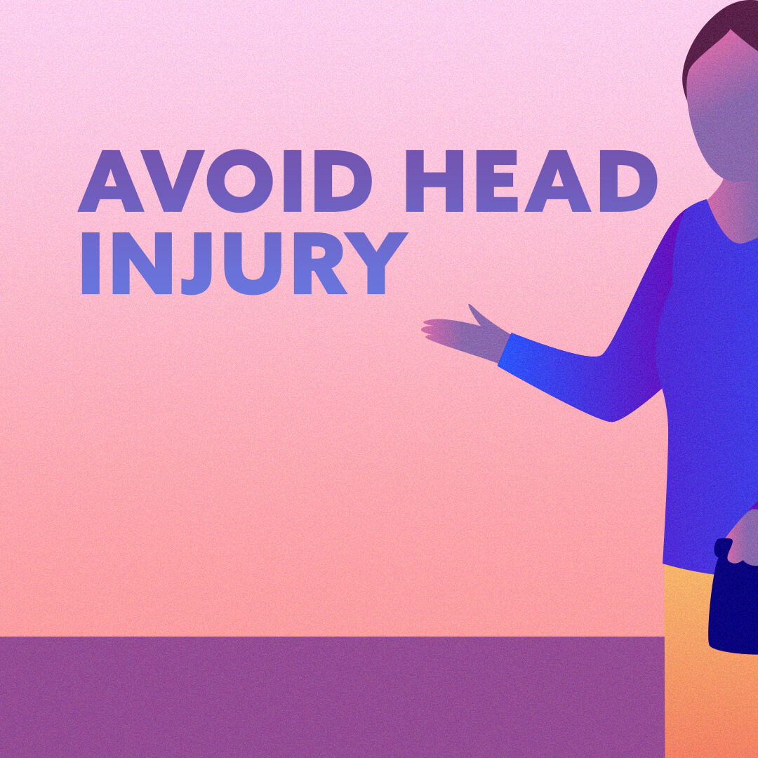 Woman advocating for avoiding head injuries